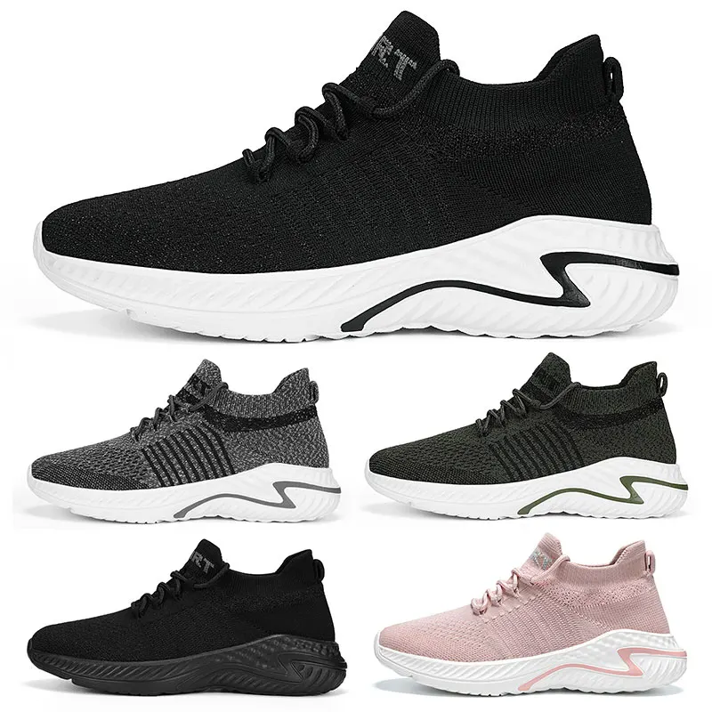 

Low Top Casual Shoes Women Men Sneakers Lightweight Running Shoes Mesh Sock Shoes Thick Soled Cushioning Slip on Size 36-45