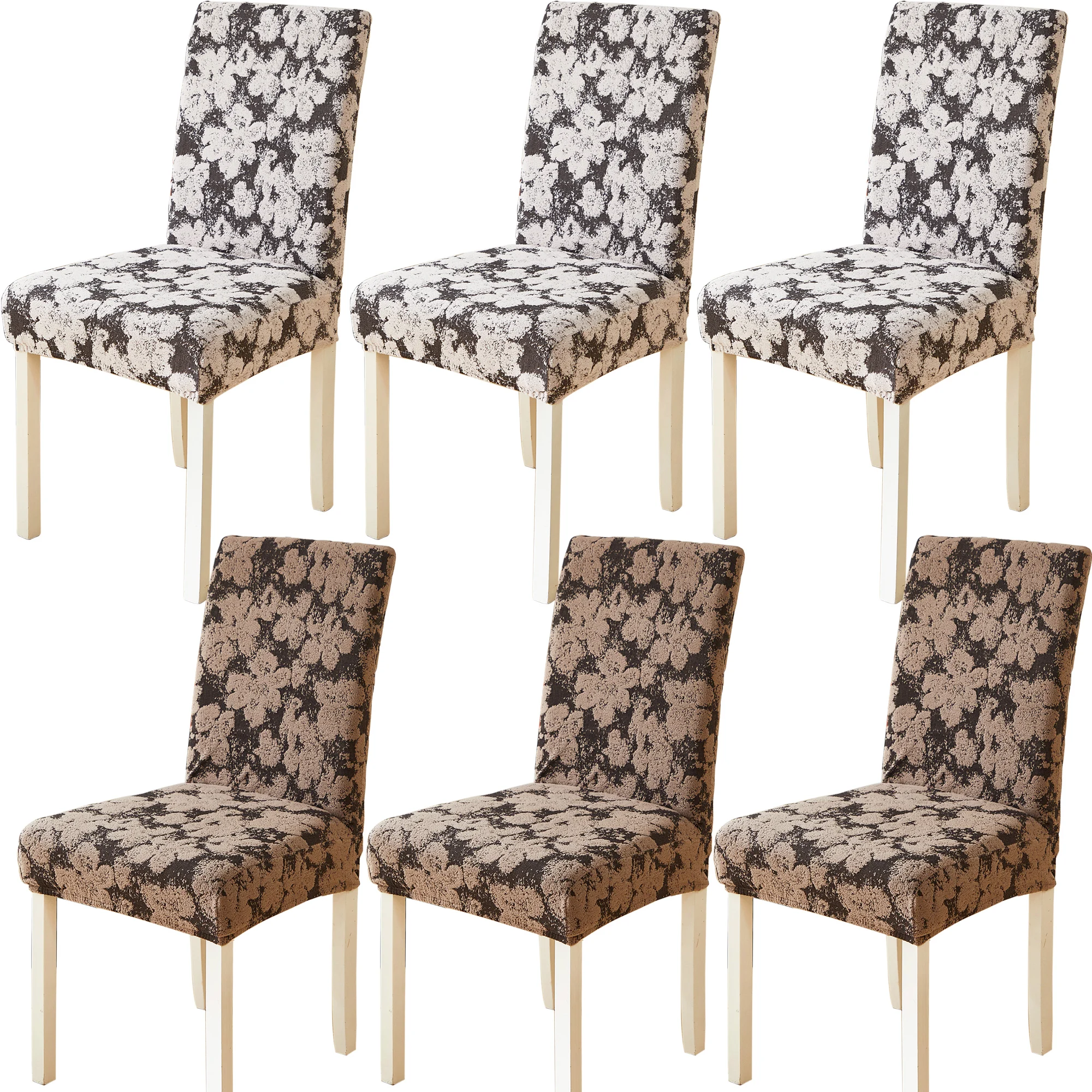 

1/2/4/6pc Jacquard Chair Cover Elastic Floral Pattern Chair Slipcover Polyester Fabric Chair Cover for Hotel Dining Room Banquet