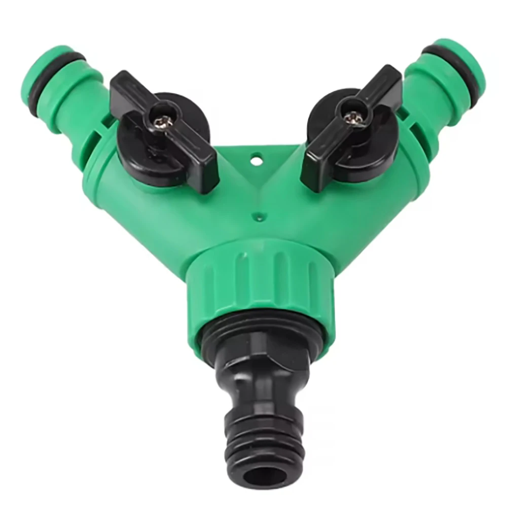 Garden Water Splitter Y Connector 2-Way Valvewith Switch for Faucet Irrigation Flower Planting Water Control Plastic Adapter
