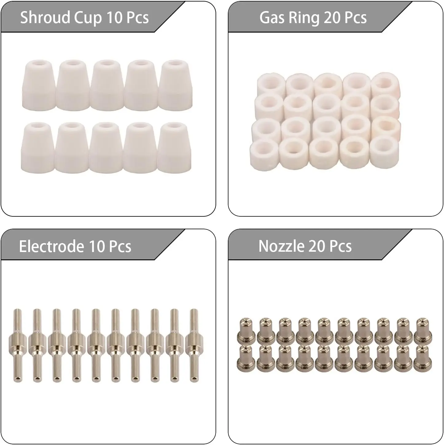 PT-31 Nickel Plated Extended Air Plasma Cutting Nozzle Electrode Consumables Fit CUT-40 CUT-50D CT-312
