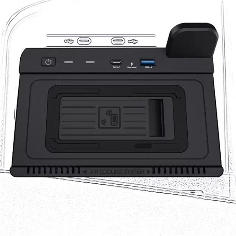 

A040-ABS Car Wireless Charger For VW Tavendor 2023 Accessories 15W Fast Phone Charging Plate Adapter Interior Modification