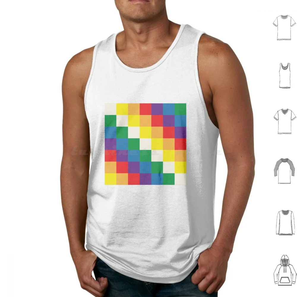 Wiphala Tank Tops Print Cotton Wiphala Andes South America Travel Indigenous People Happy Rainbow Colorfull Trip