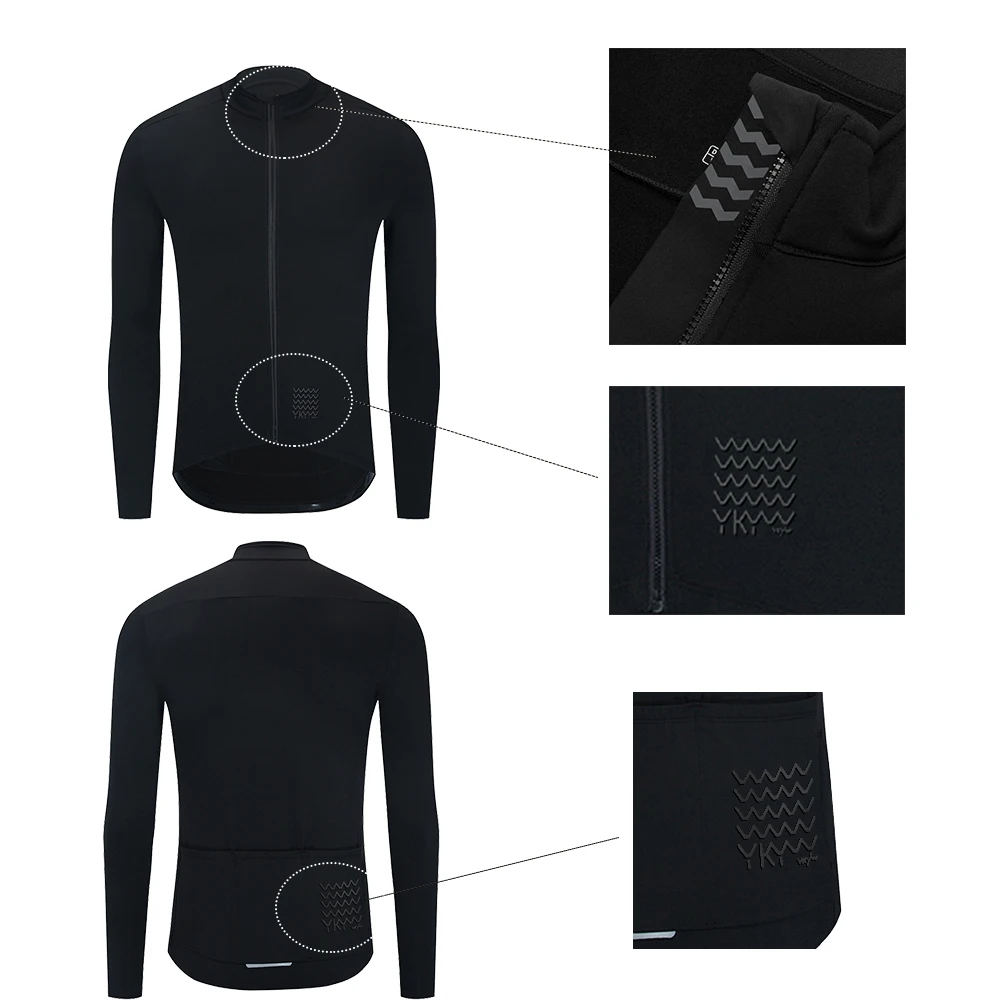 YKYWBIKE Männer Winter Thermo Fleece Langarm Männer Jacke MTB Fahrrad Mantel Pro Top Radfahren Jersey Ciclismo Fahrrad Kleidung 5 farbe – Detail 9