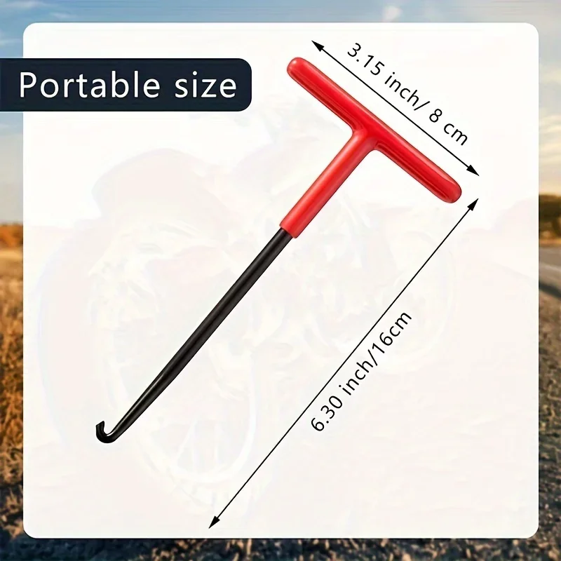 오토바이 배기 스프링 후크 T 모양의 핸들 배기 파이프 스프링 풀러 설치 프로그램 후크 스프링 제거를위한 수리 도구