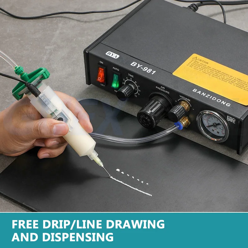 شبه تلقائي الغراء موزع توزيع آلة إيبوكسي الراتنج شبه تلقائي السائل الغراء حقن آلة دليل موزع دواسة للغراء / المذيب / اللاصق / المواد الكيميائية / الطلاء / معجون لحام #4