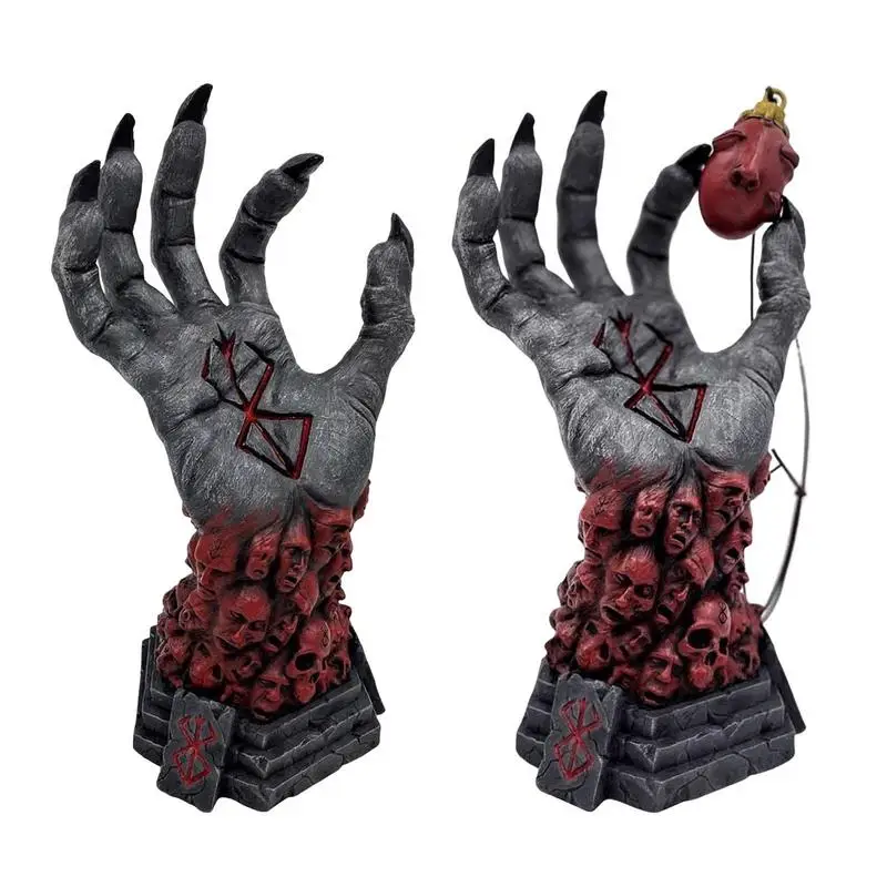 Berserk figura de Anime de la mano de Dios, estatuilla de esqueleto de Halloween, artesanía artesanal, adorno de resina, accesorios de miedo, manualidades de decoración del hogar