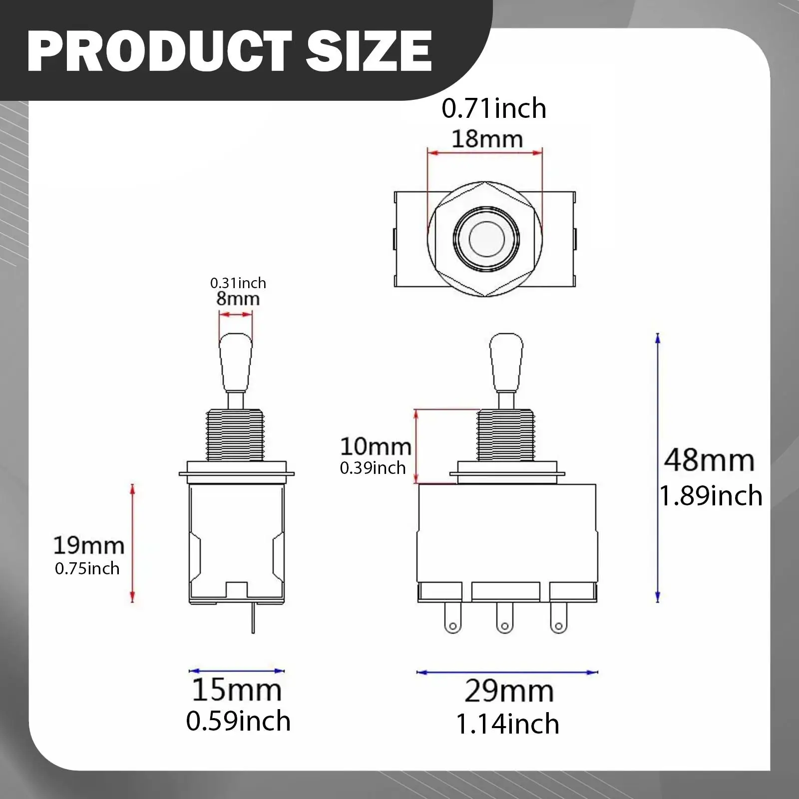 Enclosed 3 Way Pickup Selector Switch Metal Build Guitar Switch Replacement Accessory for Electric Guitar Application