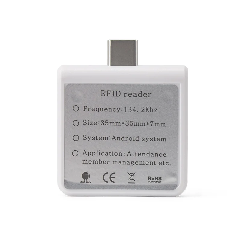 134.2/125Khz Animal ID Reader Type-C RFID Animal Ear Tag OTG Reader for Android Phone