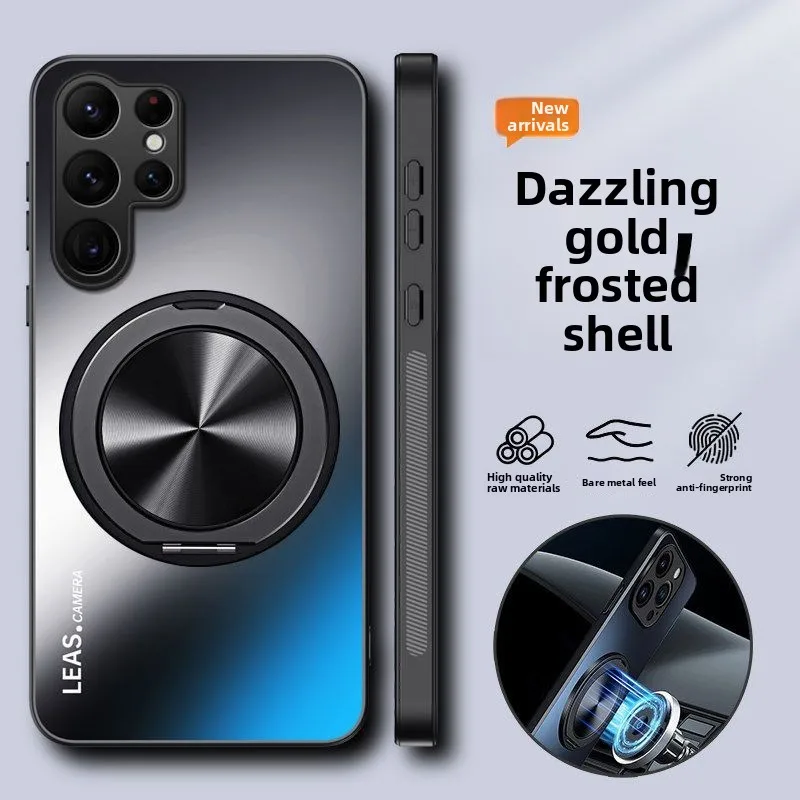 For Samsung S26 Ultra S26+ Luxury Magnetic Holder Case Matte PC Acrylic Anti-fall Hard Shockproof Cover For Samsung S26 Plus