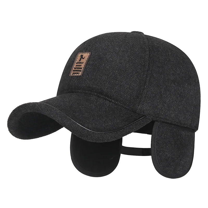 Middle Aged And Elderly Men Cotton Hat Autumn Winter Windproof Coldproof Father Hat Thickened Warm Fleece-Lined Baseball Cap