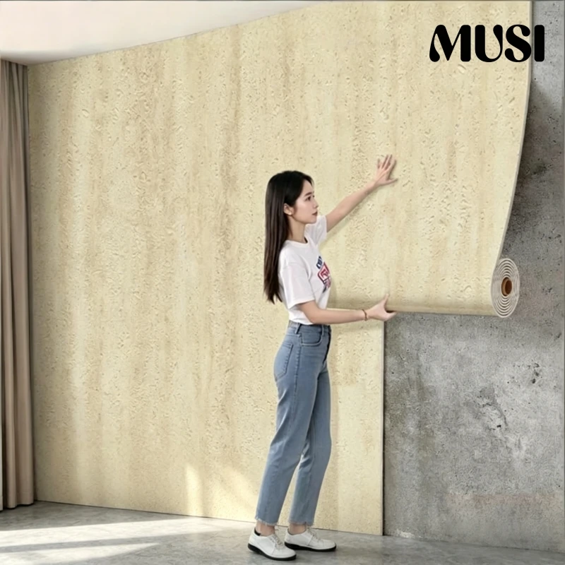 

Self-Adhesive Faux Stone Wall Sticker Removable Waterproof Wallpaper Home Decor 3D Full Wall for Living Room Bedroom Thicken