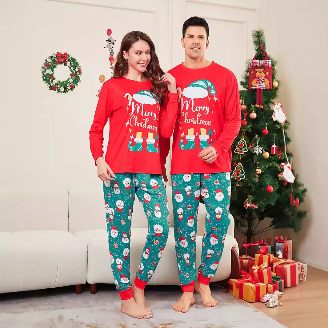 Family Christmas Pajamas Set Parent-child Matching Outfits Cute Soft Sleepwear 2 Pieces Suit Xmas Look Wear Pyjama