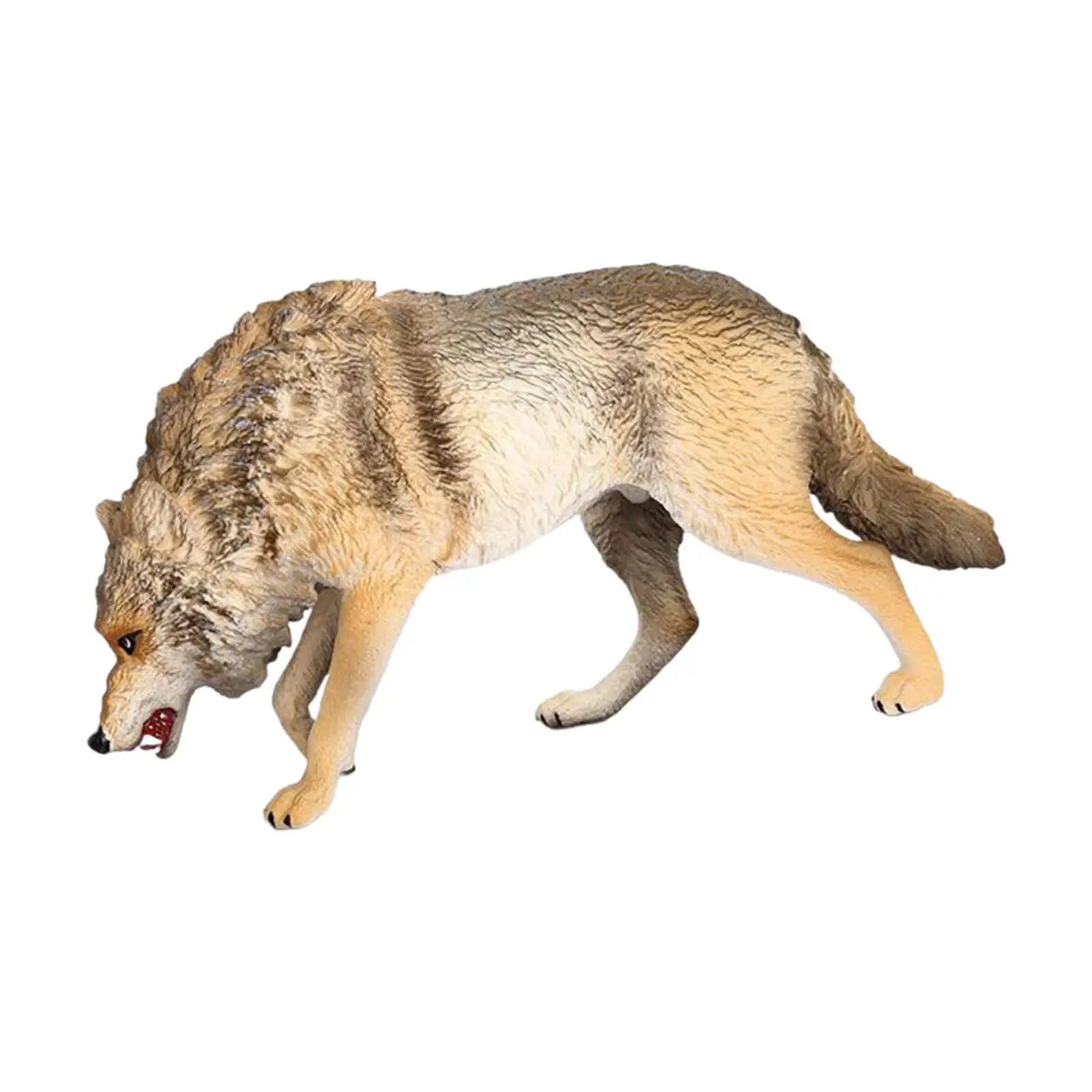 

Wolf Figurine Preschool Ornament Realistic Wildlife Animal Statue for Desktop Decor Cake Topper Educational Toys Holiday Gift