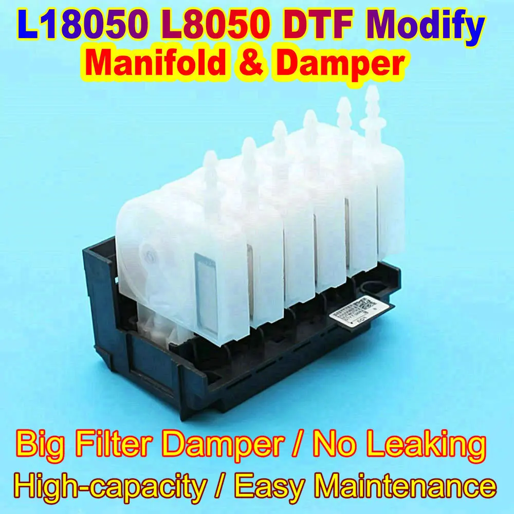 

L8050 Printhead L18050 Print Head Manifold Adaptor With Damper XP600 Print Head DTF Ink Dumper Modification 18100 High Capacity