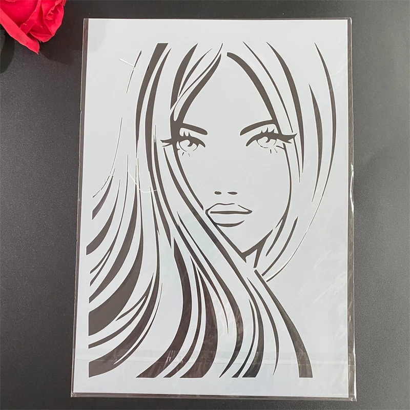 A4 29 * 21cm beauty Girl DIY Stencils Wall Painting Scrapbook Coloring Embossing Album Decorative Paper Card Template