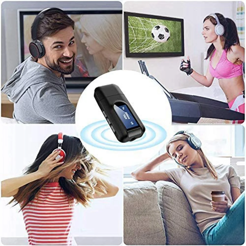 Ricevitore trasmettitore Bluetooth 5.0 per TV Adattatore audio wireless USB 2 in 1 con display LCD per PC TV audio per auto