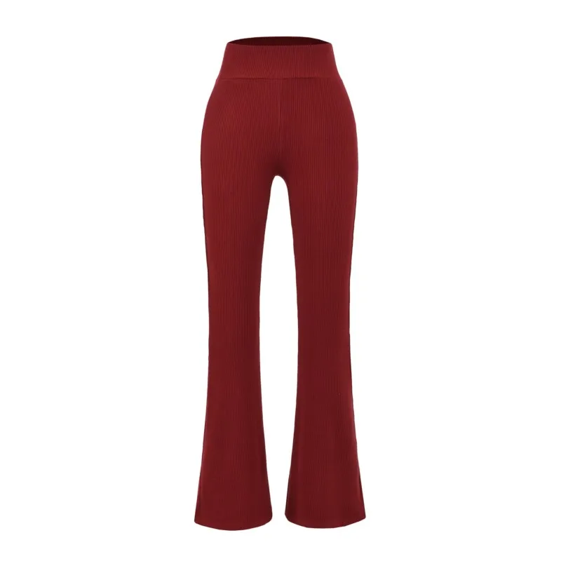 Top con cappuccio a vita alta con cuciture in vita Set da 2 pezzi Abbigliamento quotidiano 2025 Tuta casual da donna autunno Pantaloni svasati slim fit