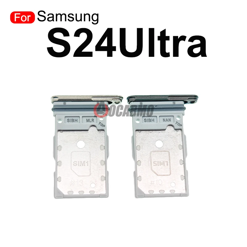 1Pcs For Samsung Galaxy S24 Ultra Plus S24+ Single Sim Tray / Dual SIM Card Slot Holder Replacement Parts