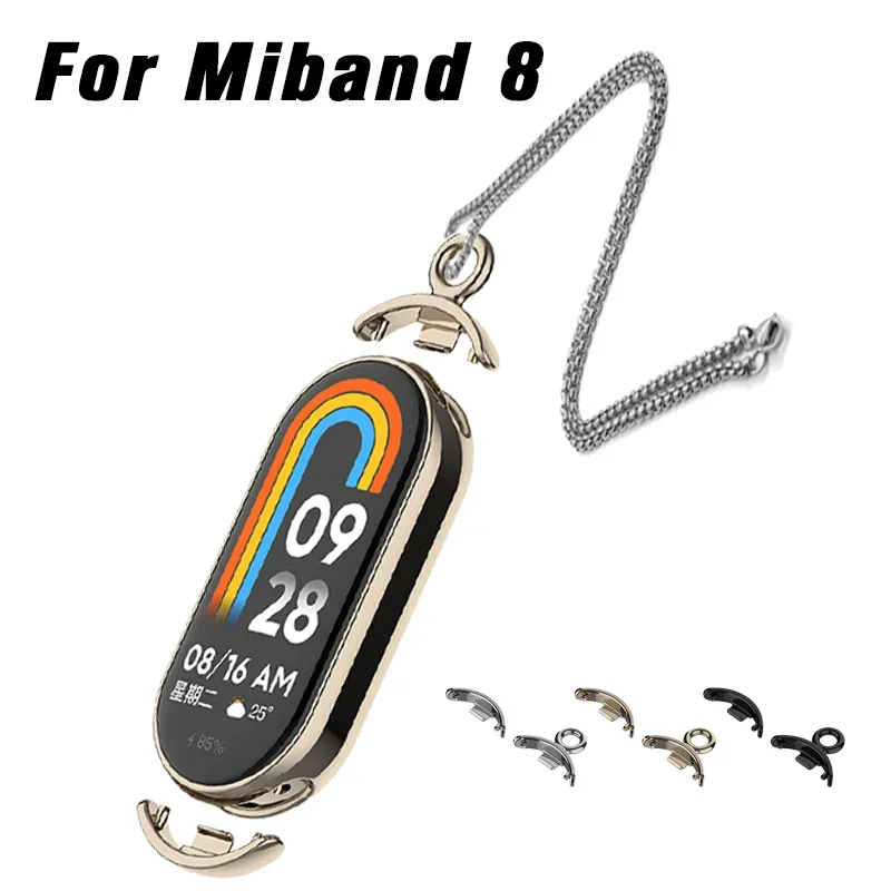 

Necklace for Xiaomi Mi Band 8 Watch Strap Stainless Steel Pendant Bracelet Metal Link Strap Replacement Xiaomi Mi Band 8