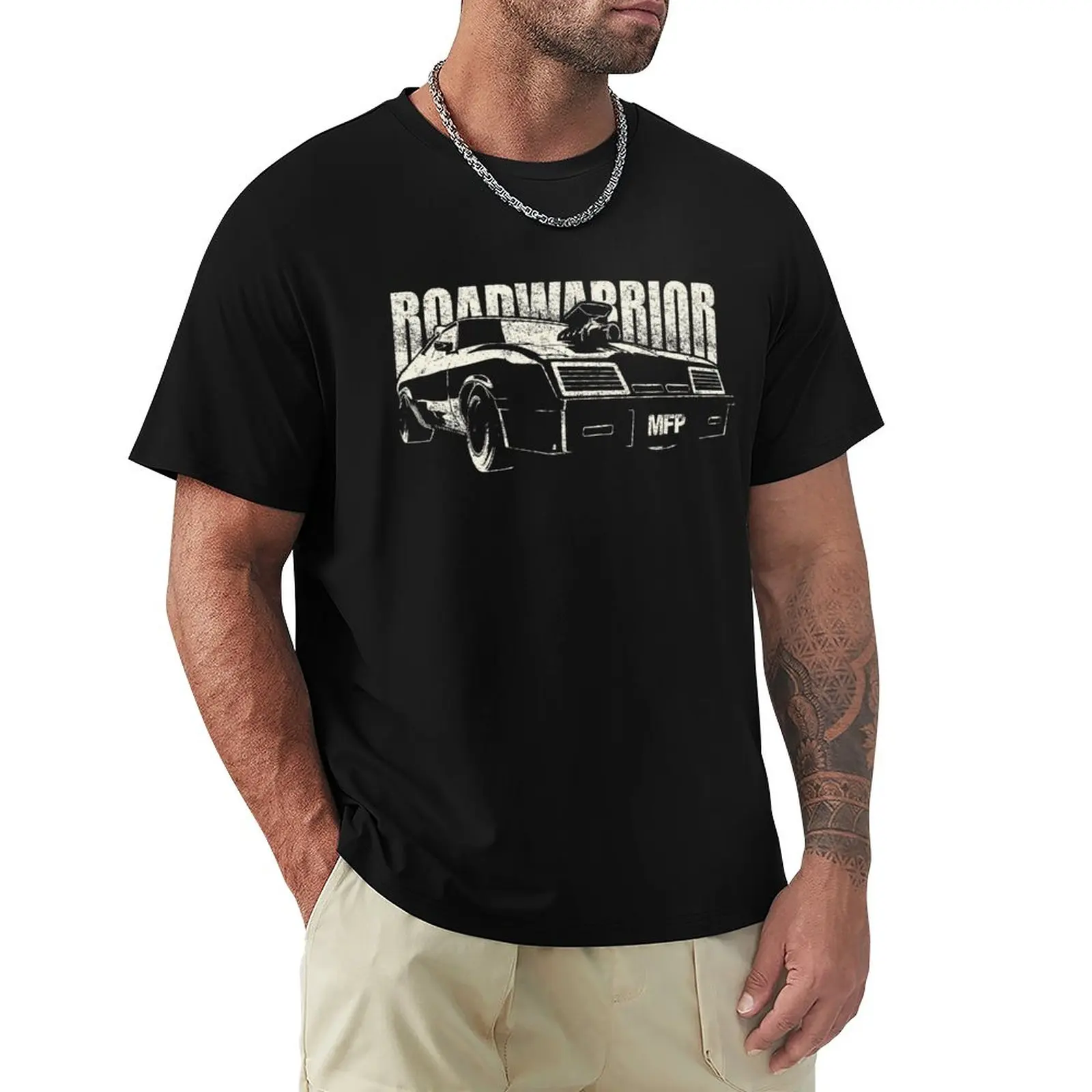 

MAD MAX Inspired Roadwarrior Wasted Edition | White T-Shirt heavyweight t shirts sweat shirt oversized t shirt men