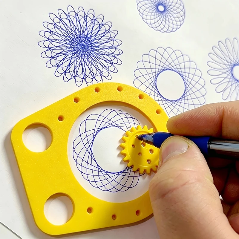 Ensemble d'outils de dessin géométrique Spirograph, règle à gabarits pour dessin d'engrenages, pochoir de dessin artistique, cadeau de rentrée scolaire pour les étudiants