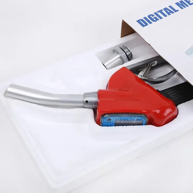 Electronic Metering Fuel Gun Digital Display Diesel Gasoline Methanol Metering Large Flow Meter Stainless Steel Refilling Nozzle
