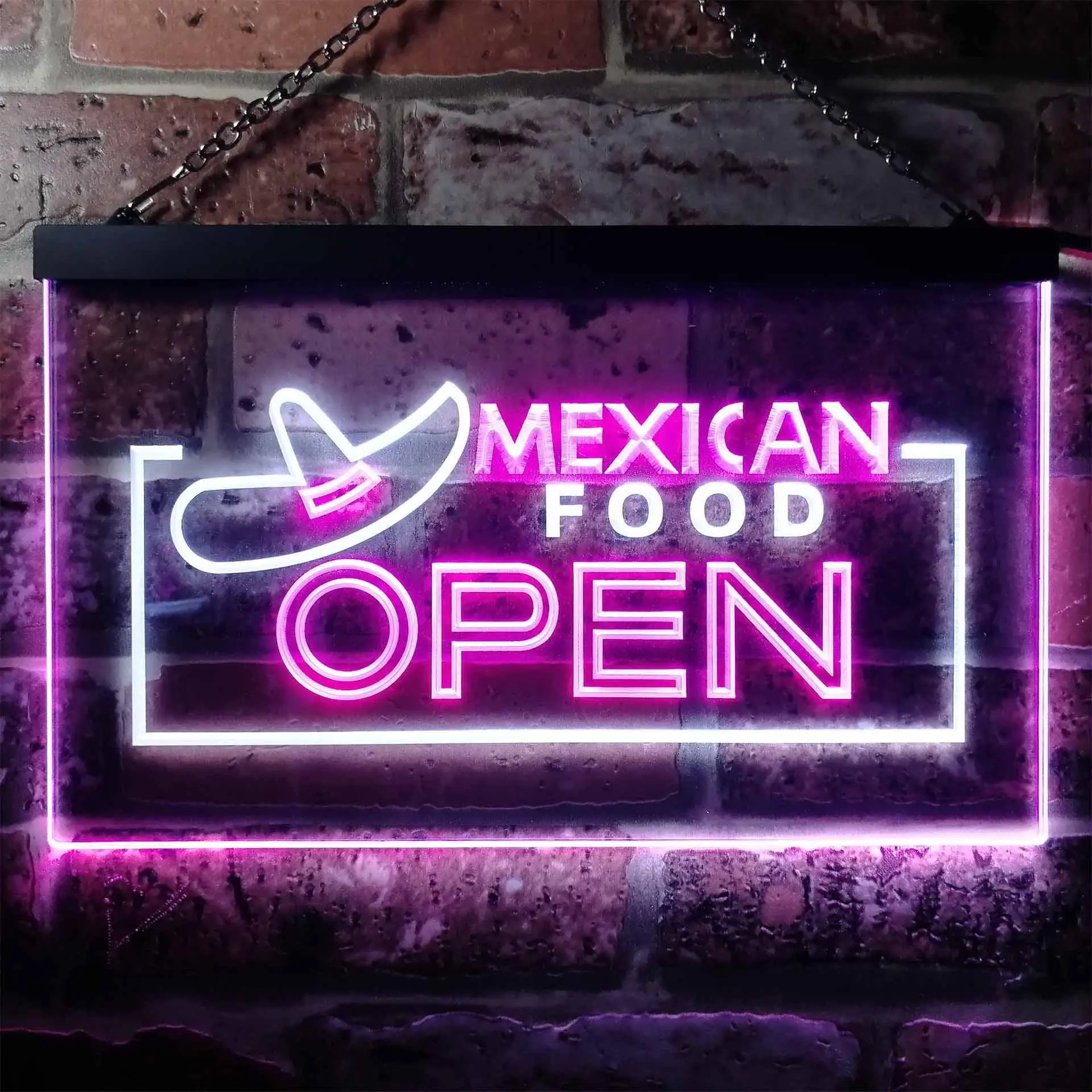 Mexican Food Open Dual Color Led Neon Sign st6-i0024