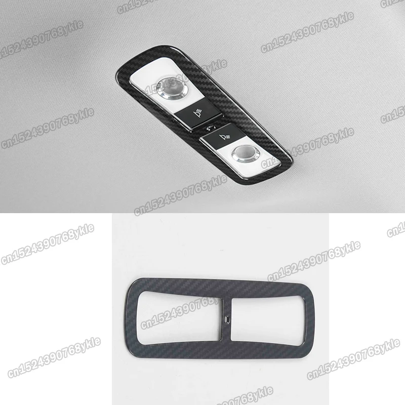 carbon fiber car roof rear reading light frame trims chrome for honda crv cr-v accord xrv vezel 2018 2019 2020 2021 2022 2017