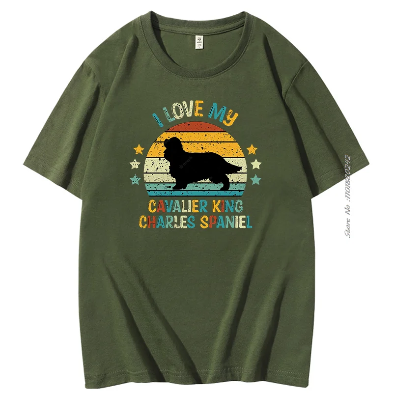 Summer T-shirt Spaniel Silhouette Vintage And Retro Tshirt Graphic T Shirts Cotton men's Short Sleeve t-shirt Men's Clothing