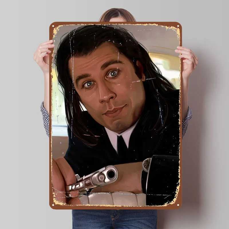 Металлическая вывеска Винсента Вега, постер с фильмом, украшение для гостиной, мужские жестяные вывески на заказ для настенного художественного украшения, человеческая пещера