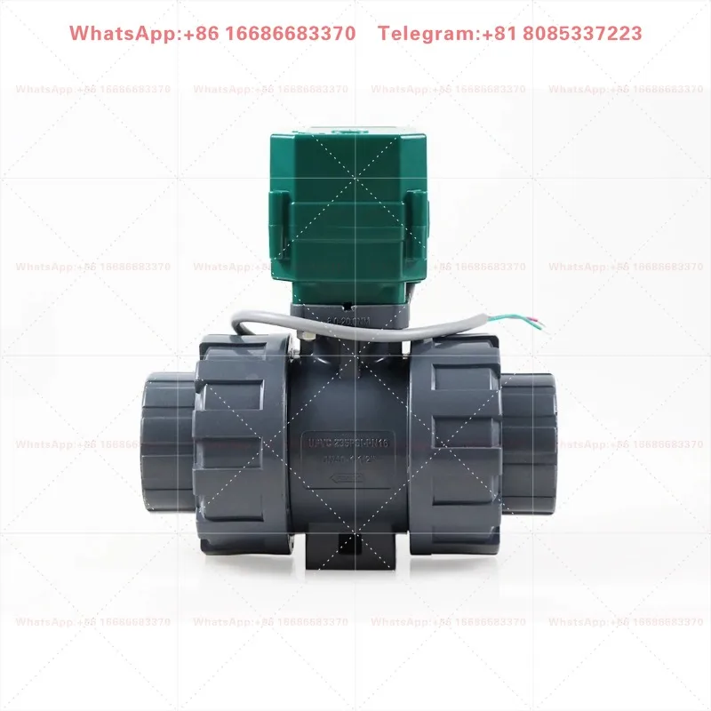 CR04 2 Way Motorized PVC Ball Valve DN40 1.5 inch BSP 12V Electric Control Valve For Pipeline Medium Flow Regulation