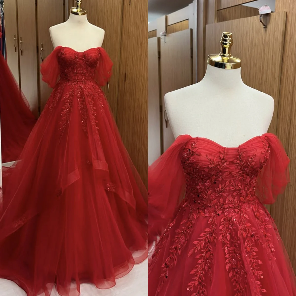 

Великолепные красные милые вечерние платья женские для особых случаев с открытыми плечами без рукавов с аппликациями и блестками вечерние бальные платья