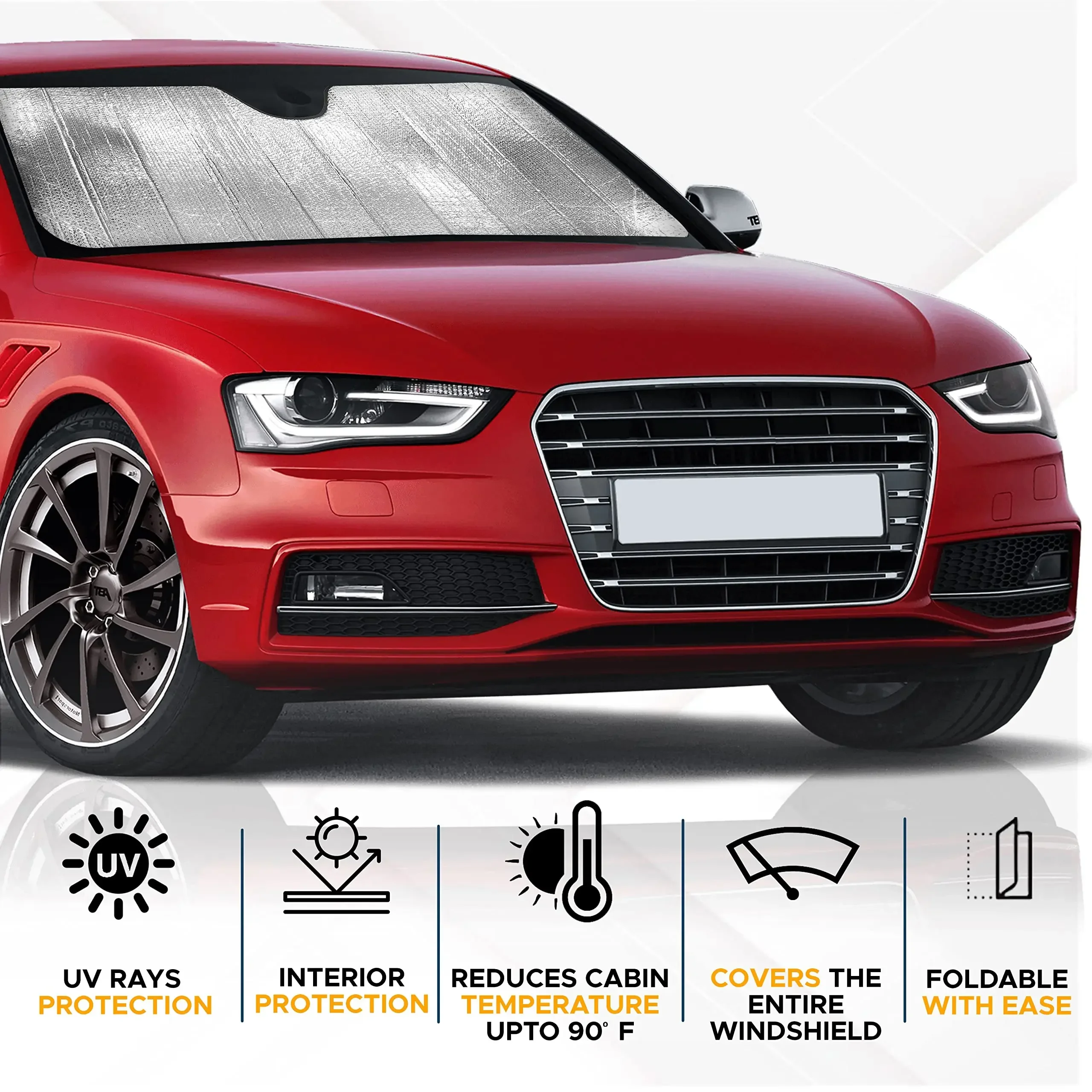 Faltbare Universelle Auto-Windschutzscheiben-Sonnenblende UV-Schutz Leichtgewichtige Sonnenblendenabdeckung für Auto-Windschutzscheiben – Detail 3