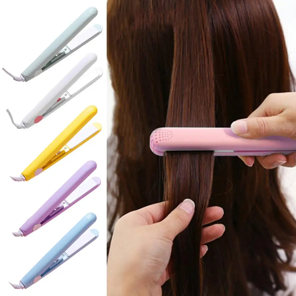 Women Hair Styling Tool Mini Dual Purpose Curling Iron Flat Iron Fast Heating Hair Straightener Curler Portable Travel for Short