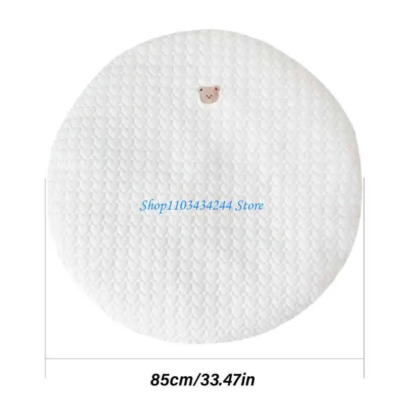 سجادة لعب دائرية من القطن للأطفال، سجادة أرضية مطرزة ناعمة صديقة للأطفال، سجادة لعب دائرية لتزيين غرفة الأطفال