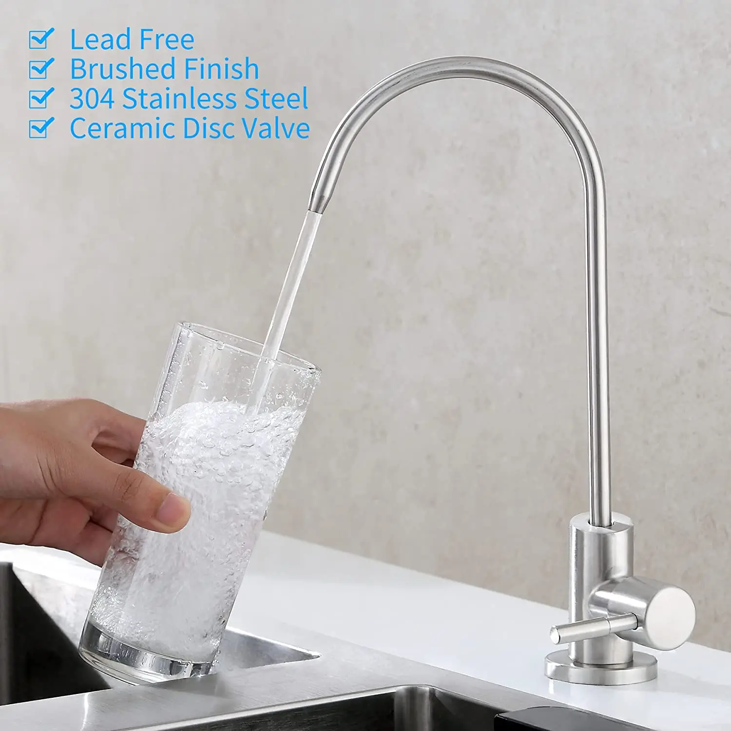 Water Filter Purifier Faucet, Lead-Free Filtered Faucet Fits Reverse Osmosis Units or Water Filtration System Kitchen RO Faucet