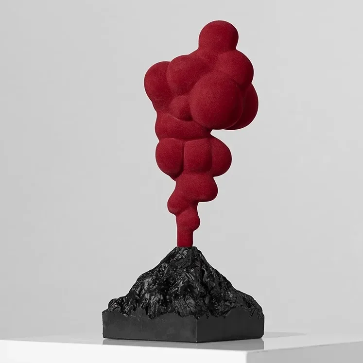 Modern red creative volcanic eruption ornament