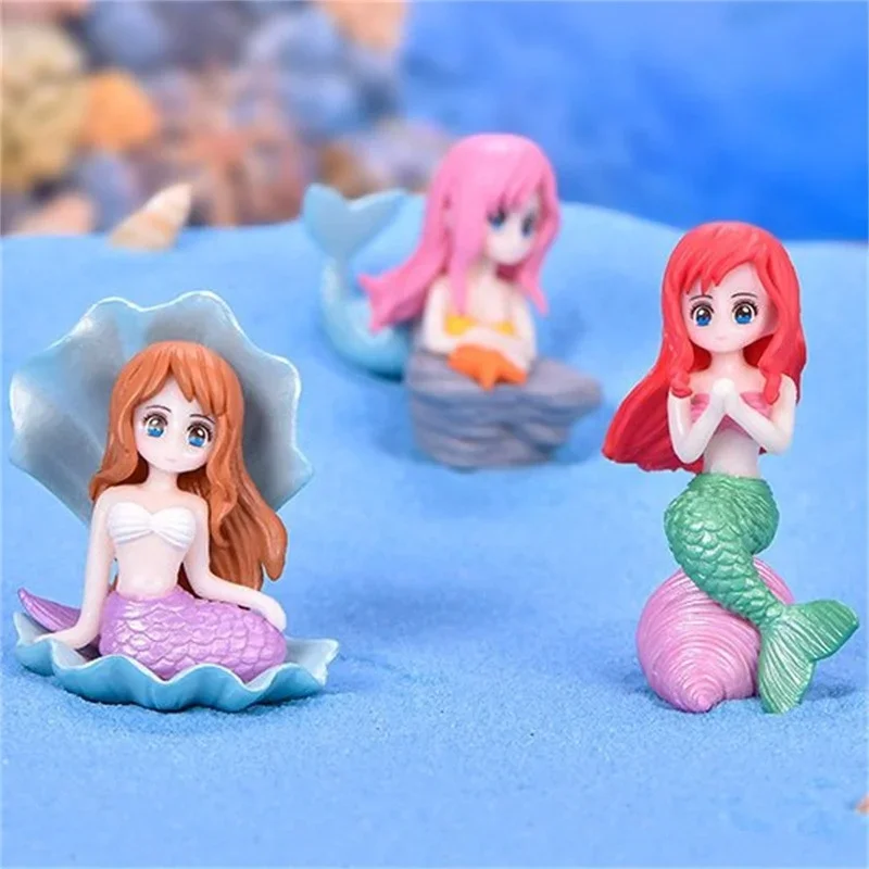 Pretty Mermaid Figurines for Aquarium Fish Tank,Little Mermaid Ornament,DIY Cake Decor,Desk Craft Accessories,Home Decorations