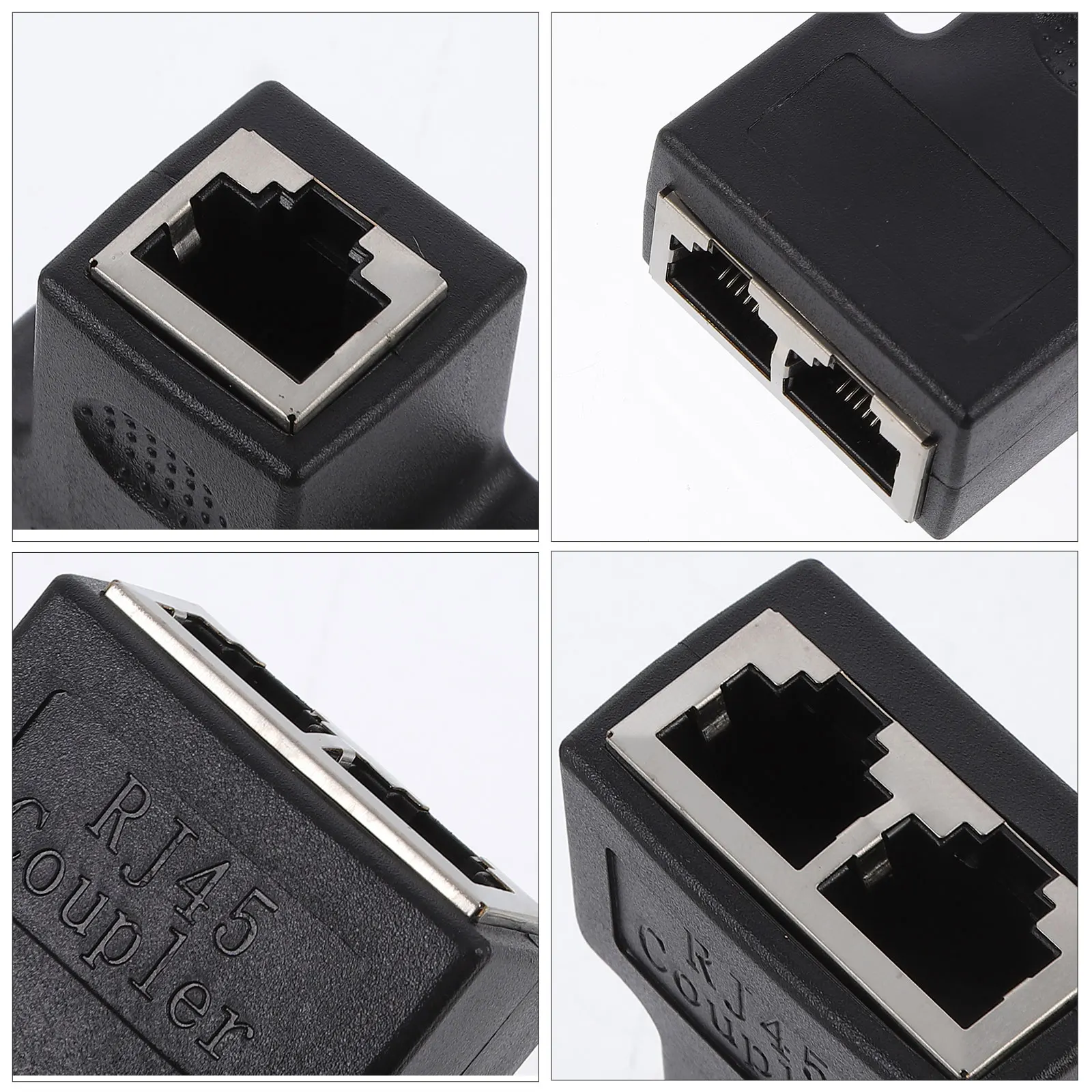 

2pcs Splitter Connector 1 To 2 Port Ethernet Adapter Extender Network Socket Converter For Home Office Use Safe Reliable