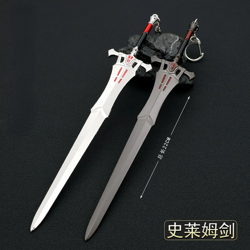 22CM Tifa Alloy miniature weapon knife Anime game  Fit Gift collection doll accessories