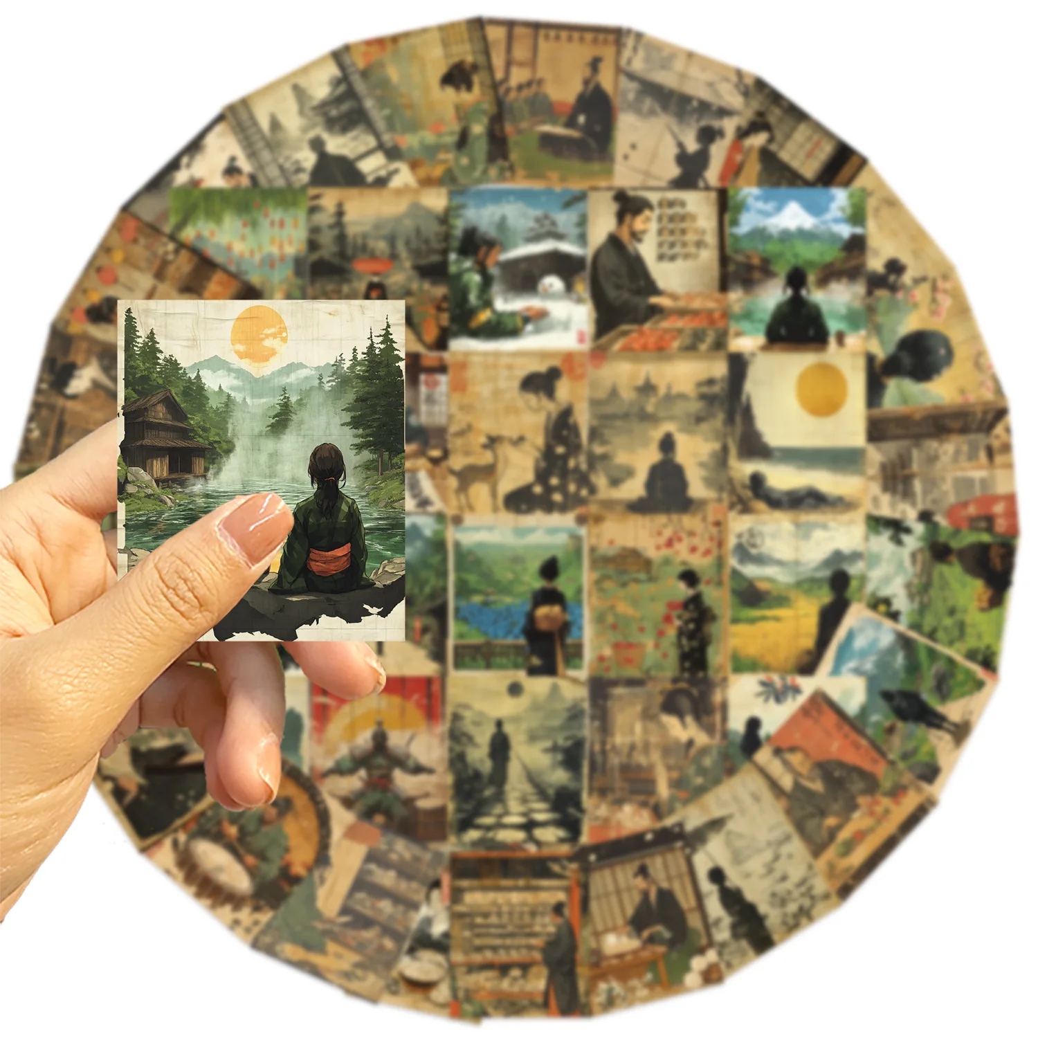 10/50PCS Japan Ukiyo-e Holzschnitt Porträt Kunst Graffiti Aufkleber Holzschnitt Cartoon Aufkleber Laptop Telefon Gitarre Skateboard Kind spielzeug Geschenk