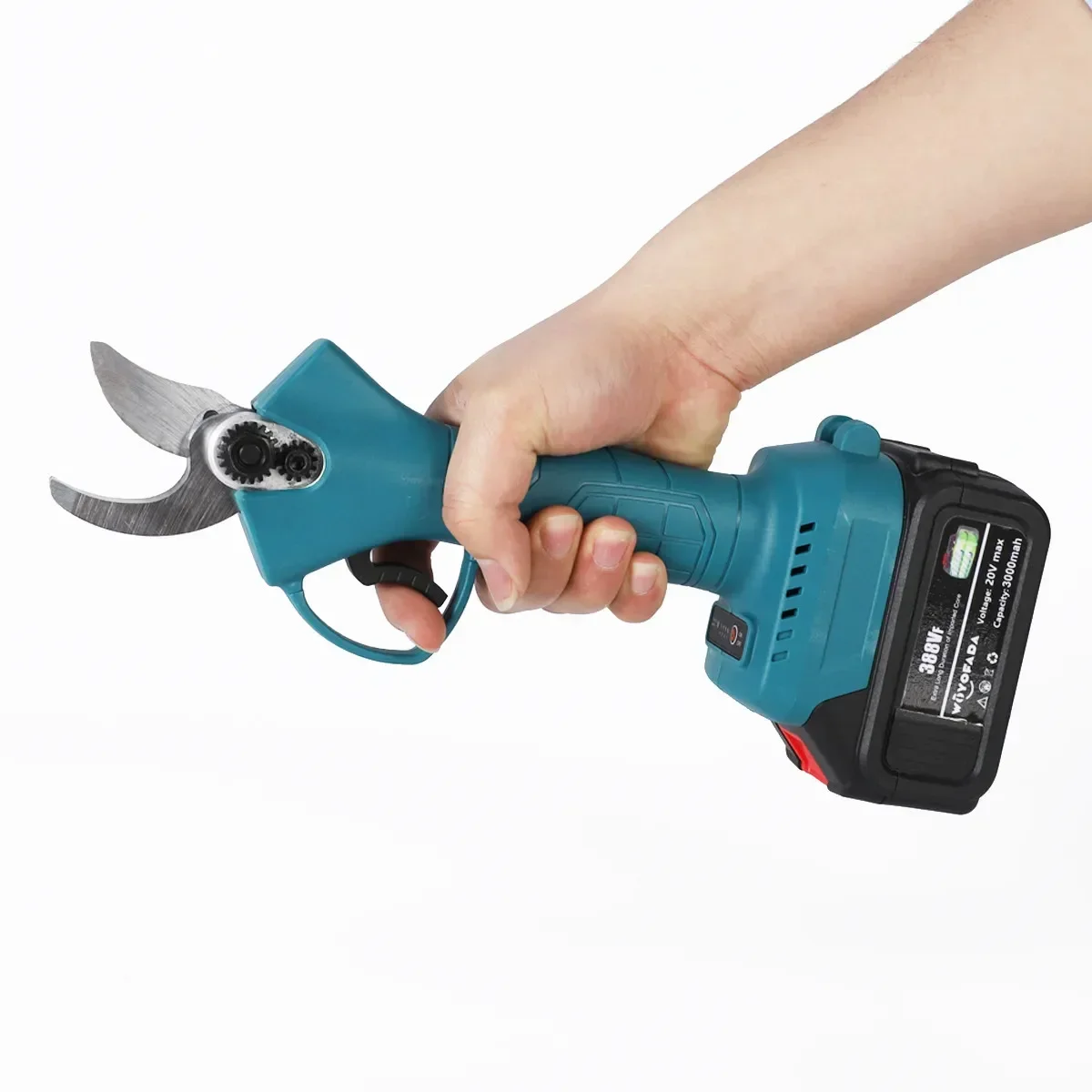 18V 4 Gear Cordless Pruner Shear Efficient Fruit Tree Bonsai Pruning Electric Tree Branches Cutter Compatible Makita 18V Battery