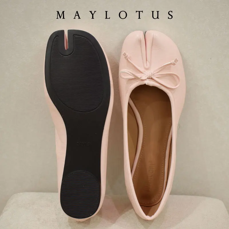 New Women Flats Soft Ballet Shoes Slip On Loafers Soft Moccasins Tabi Ninja Casual Shoes Mujer Ladies Shoes Bow Knot Mujer