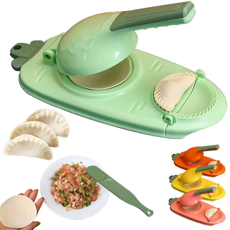 2 In 1 Dumpling Skin Press Manual Dumplings Modeling Maker Set Dough Pressure Mould Machine Pressing Tool Mold for Kitchen