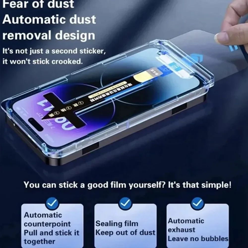 2 шт. закаленное стекло премиум-класса для Samsung Galaxy S24 S23 S22 S21 Ultra Auto Dust Remove Kit Защитная пленка для экрана S21 S22 S23 Plus