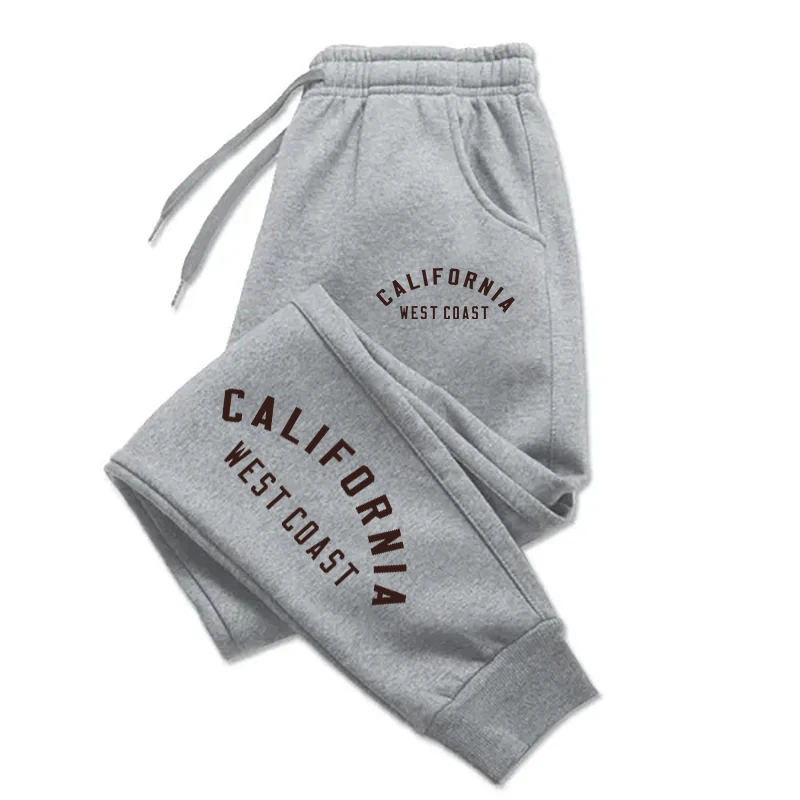 California West Coast Printing Man Woman Jogger Leggings Gym Clothing Drawstring Sport Clothes Fleece Y2K Sportswear Couple