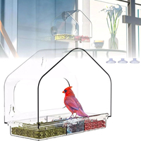 Clear Acrylic Bird Feeder Window Bird Feeders With Strong Suction Cups House Pattern Birds Feed Tray For Garden Patio Yard