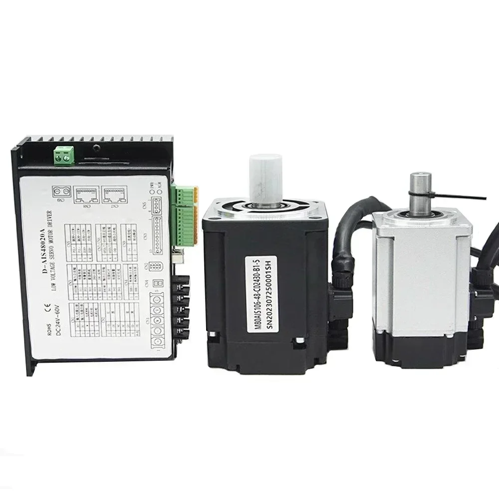 DC Servo Motor Drive kit Low Voltage Servo Motor 400W 750W 1KW 40 60 80mm Flange 0.32-3.2Nm17Bit Encoder RS485 3000rpm 24V, 48V