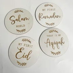 Islamic Muslim Birth Announcement Salam World First Eid Mubarak 1st Ramadan Kareem Aqiqah Photo Prop baby shower boy girl gift