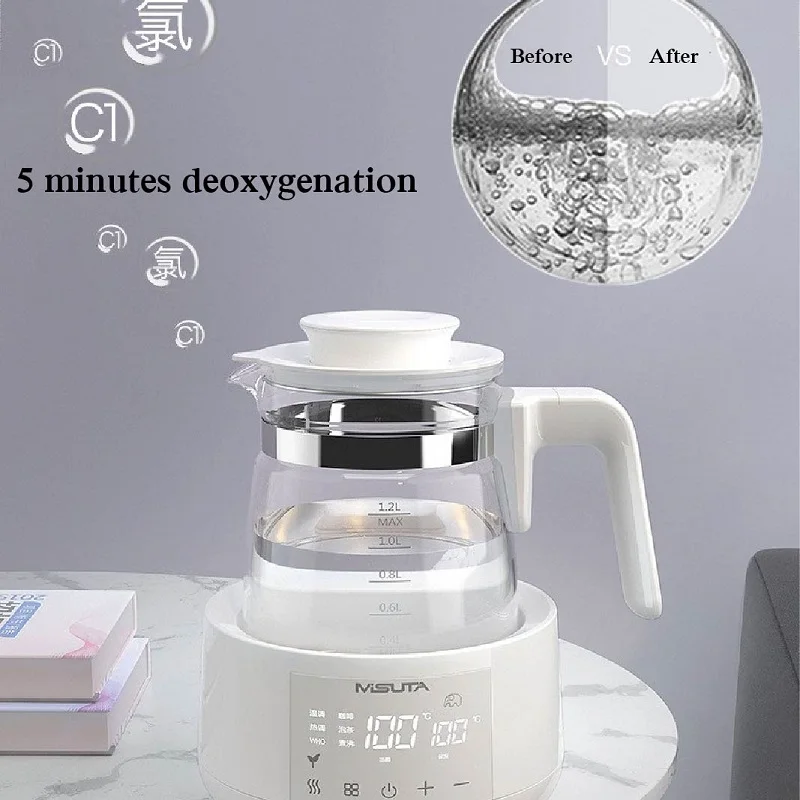 1200ml Smart Constant Temperature Milk Regulator Glass Kettle Baby Milk Powder Electric Kettle Multifunctional Milk Warmer 220V